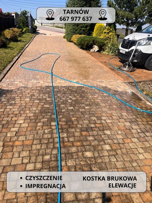 Czyszczenie kostki brukowej elewacji Tarnów Mycie Impregnacja TALERZ