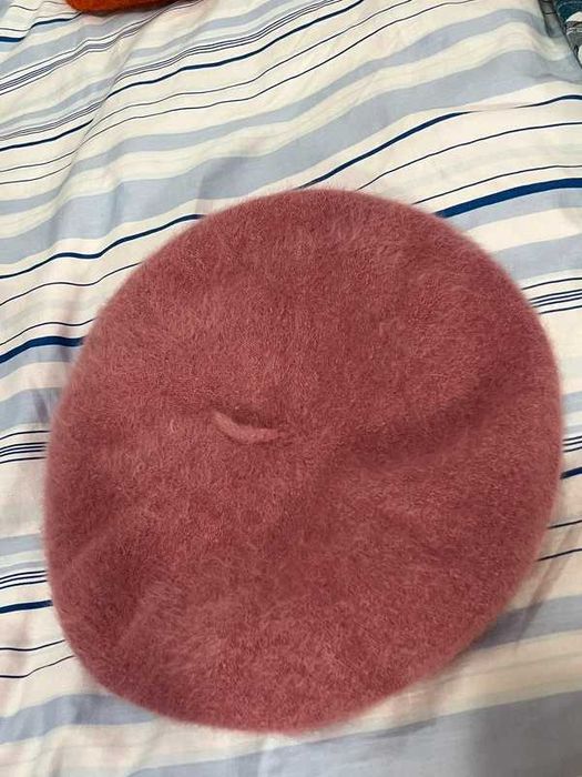 Kangol Angora/Wełna Różowy Beret