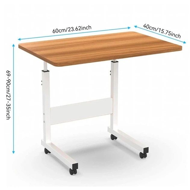 Столик для ноутбука Megusta на колёсах с регулировкой высоты, 60×40 см