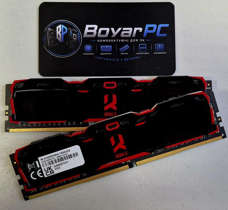 Оперативна пам’ять Goodram IRDM X DDR4 16Gb Kit (2x8) 3200MHz CL16 (Б/в)