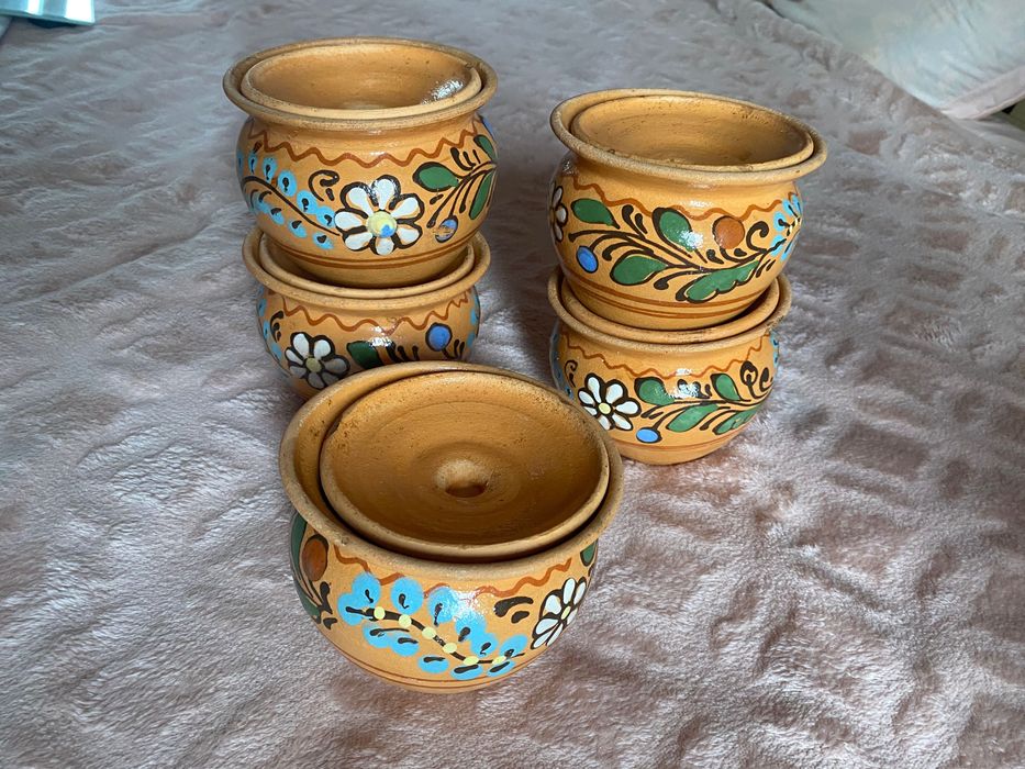 Опішнанські керамічні горщики для запікання| Ручна робота | Набір 5 шт
