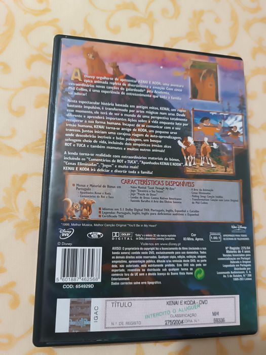 Kenai E Koda. DVD. Filme infantil