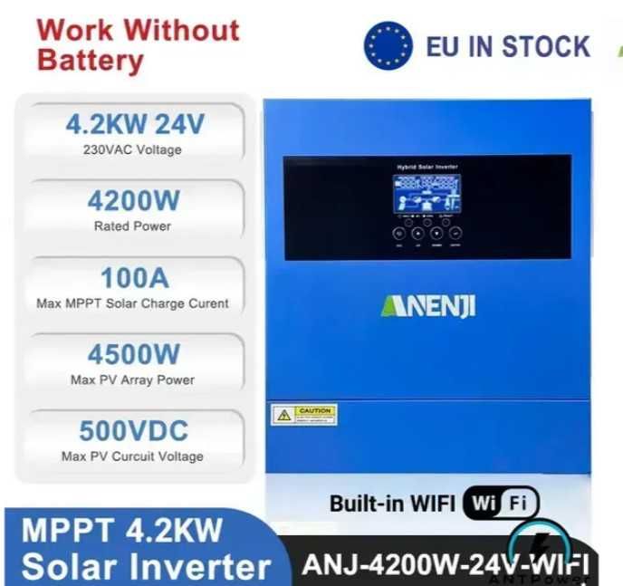 Комплект инвертор ИБП anenji 4.2 квт + акб 2560вт/ч