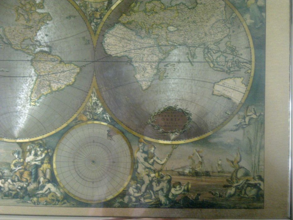 Картина Nova Totius Terrarum Orbis Tabula старинная карта мира