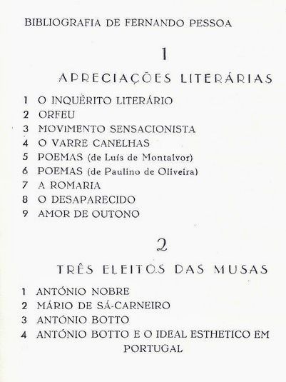 Fernando Pessoa - Apreciações Literárias, bosquejos e esquemas crítico