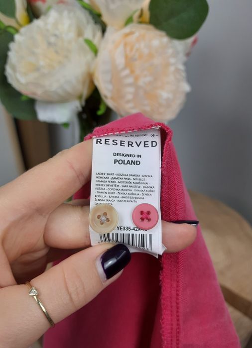 Jedwabna koszula lyocell z kołnierzykiem długie rękawy RESERVED rozm L