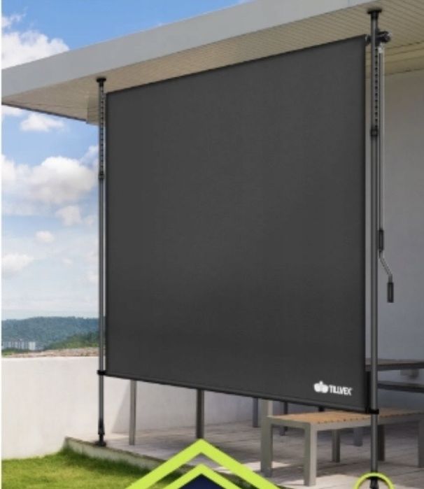 Markiza pionowa 150x300 antracyt bez wiercenia ochrona uv