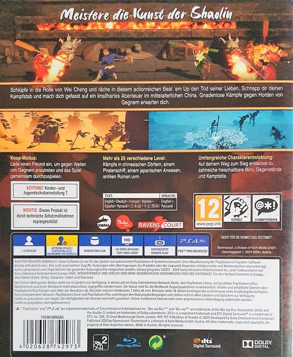 9 MONKEYS OF SHAOLIN Playstation 4 PS4 PS5 Sklep Multigames Kraków