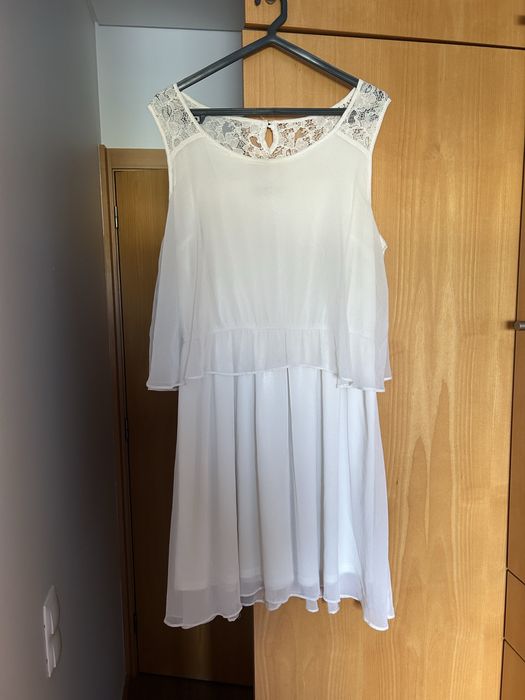 White midi dress