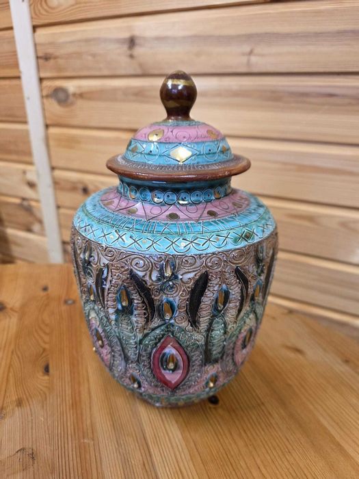 Wazon waza porcelanowa ręcznie malowana pokrywka #236 Stylowy Węgrów