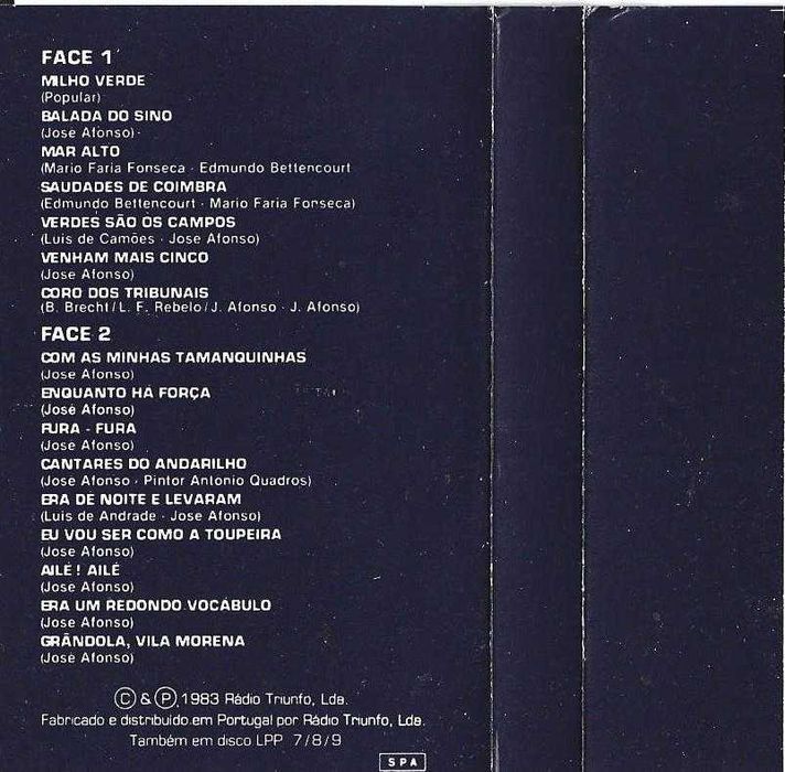 José Afonso	- - - - -		José Afonso - (Parte 2)	- - - - -	K7