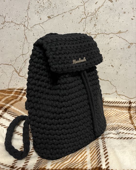 Czarny plecak handmade