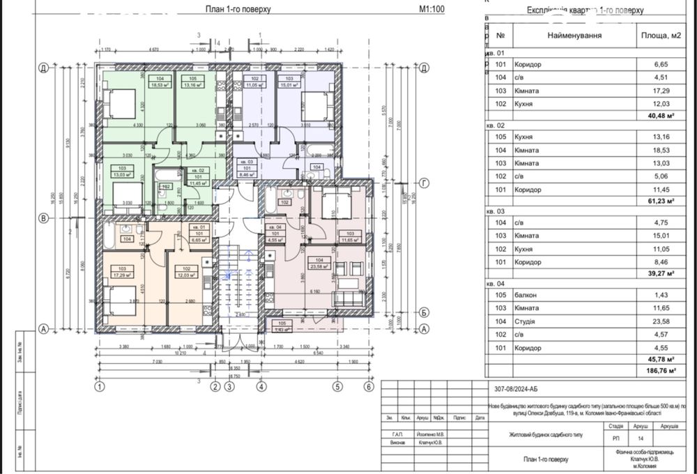 Продаж 1/2-х кімнатний квартир від 39-60м2 в м.Коломия