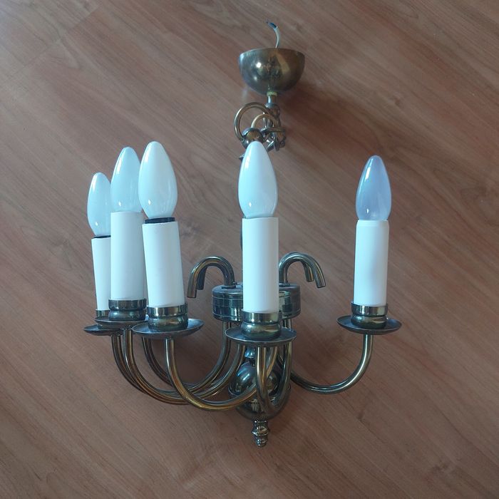 Mosiężny żyrandol sufitowy lata 60. Vintage