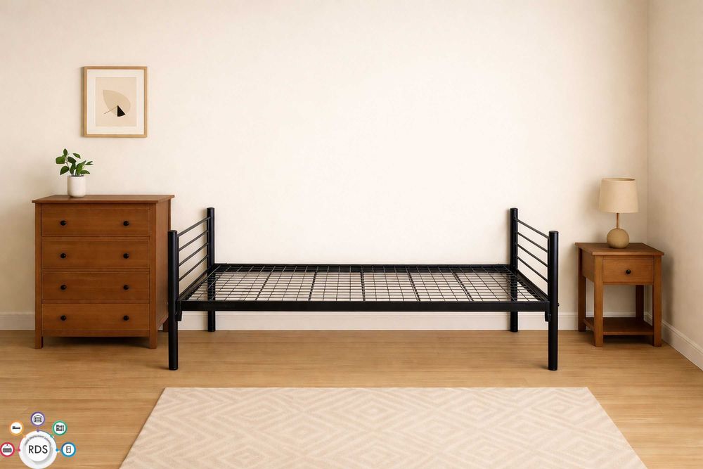 Łóżka pojedyncze łóżko metalowe kwaterowe hostelowe pracownicze 90x200