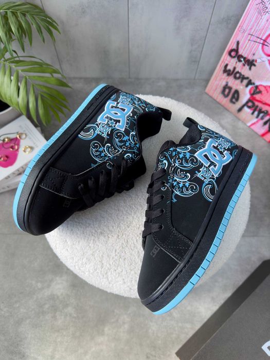 Жіночі кросівки DC Court Graffik "Black Blue Sabbath Pixie" Розміри 36-41