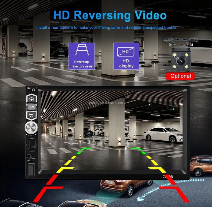 Rádio 1din 7 polegadas 7039B com Carplay sem fios USB BT FM Micro NOVO