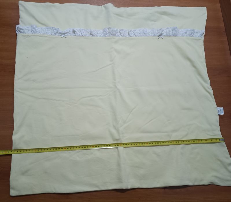 Manta/Lençol de Bebé 100% Algodão - Amarelo Pastel com Renda (Como Novo)