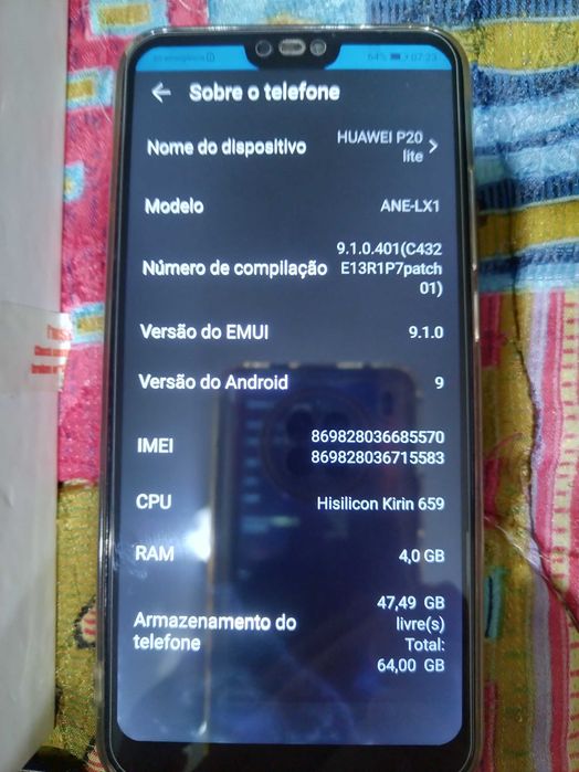 HUAWEI P20 lite ANE LX1 64gb mais extras.