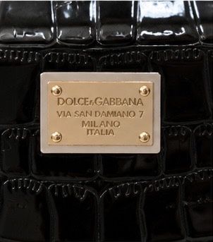 Жіноча сумка саквояж Dolce & Gabbana чорна лакова під крокодила Саквояж D&G 32*18*22