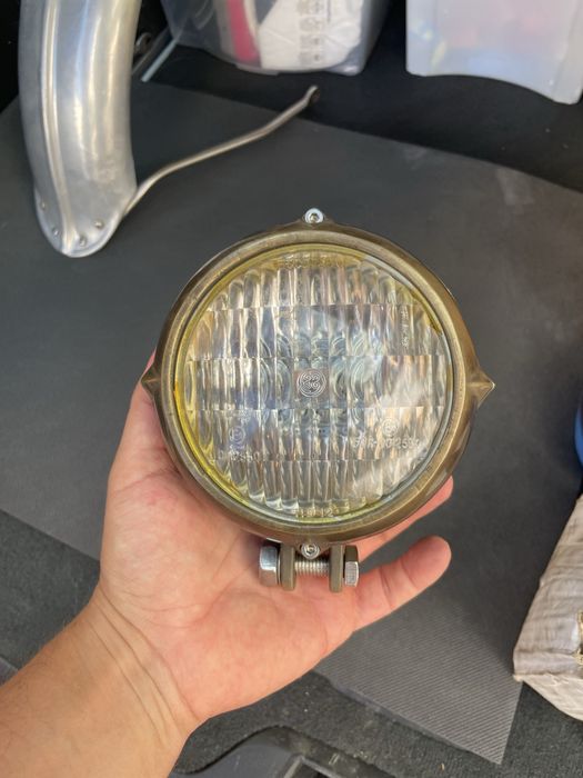 Farol / Farolim Custom em Latão (Brass) Vintage – Harley / Chopper / Bobber (Kitaco / GE Japan)