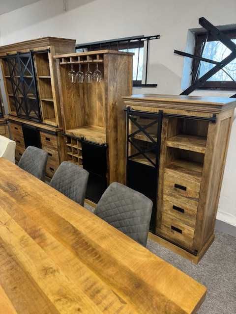 Nowa wyjatkowa komoda szafka witryna egzotyczne mango styl LOFT F-Vat