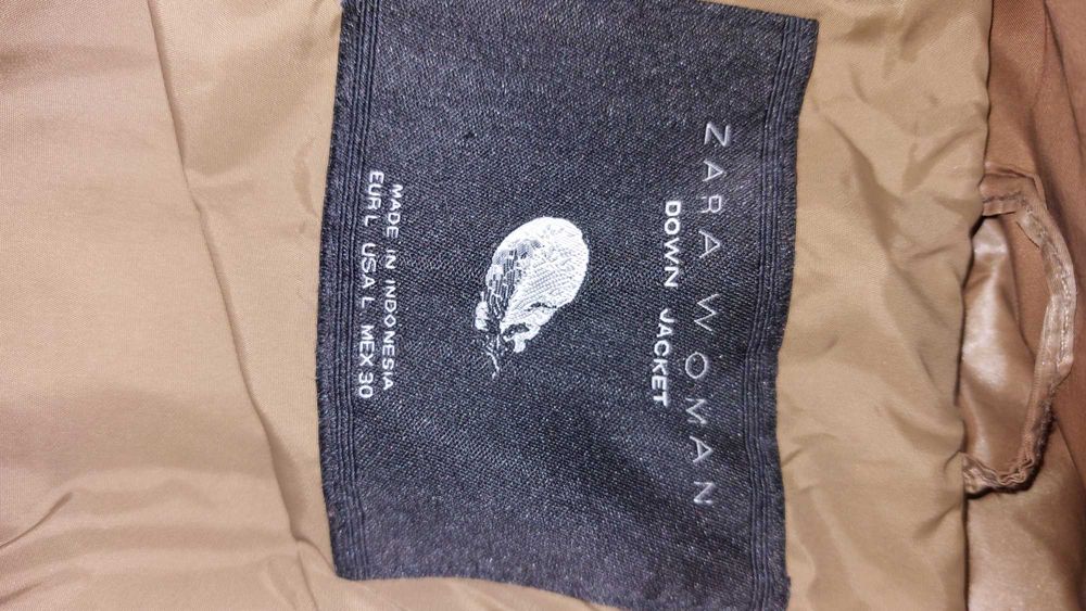 Kurtka puchowa zara r. L