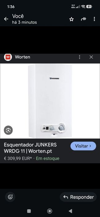 Esquentador semi novo