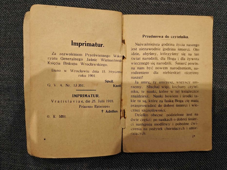 książeczka o dobrej śmierci 1919