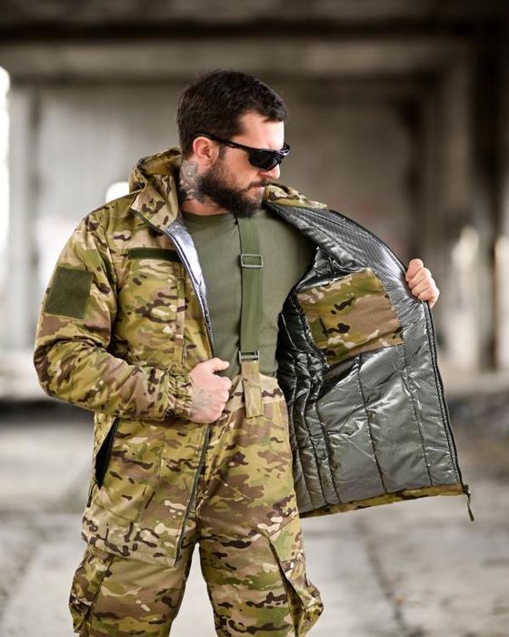 Тактичний зимовий костюм мультикам утеплений військовий до -20 спраажн