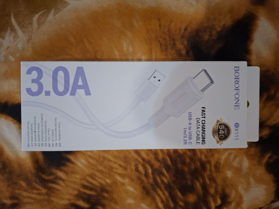 Кабель USB Type-C для быстрой зарядки и передачи данных 1м.