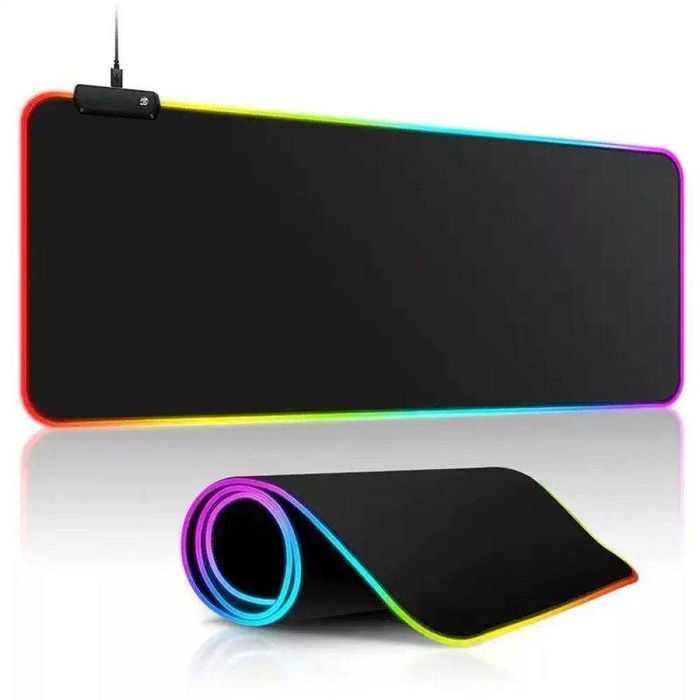 Ігровий килимок для миші RGB 30×70 см з LED-підсвіткою, великий геймерський килим