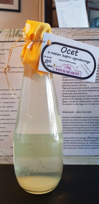 Ocet żywy z nasion kopru 300ml TOTALNE OCTY