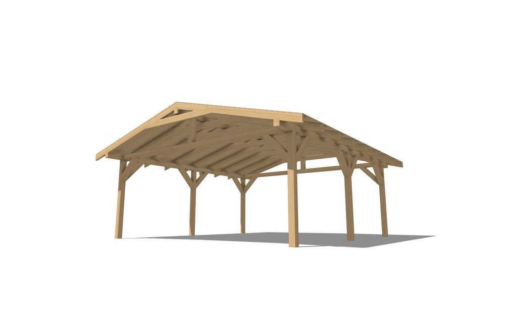 Wiata drewniana 6x6 m – gotowy zestaw do samodzielnego montażu