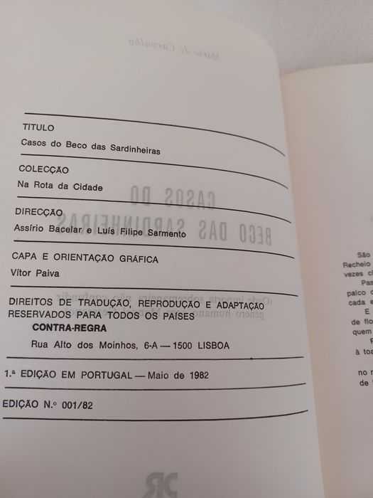 Livro Casos do Beco das Sardinheiras - Mário de Carvalho