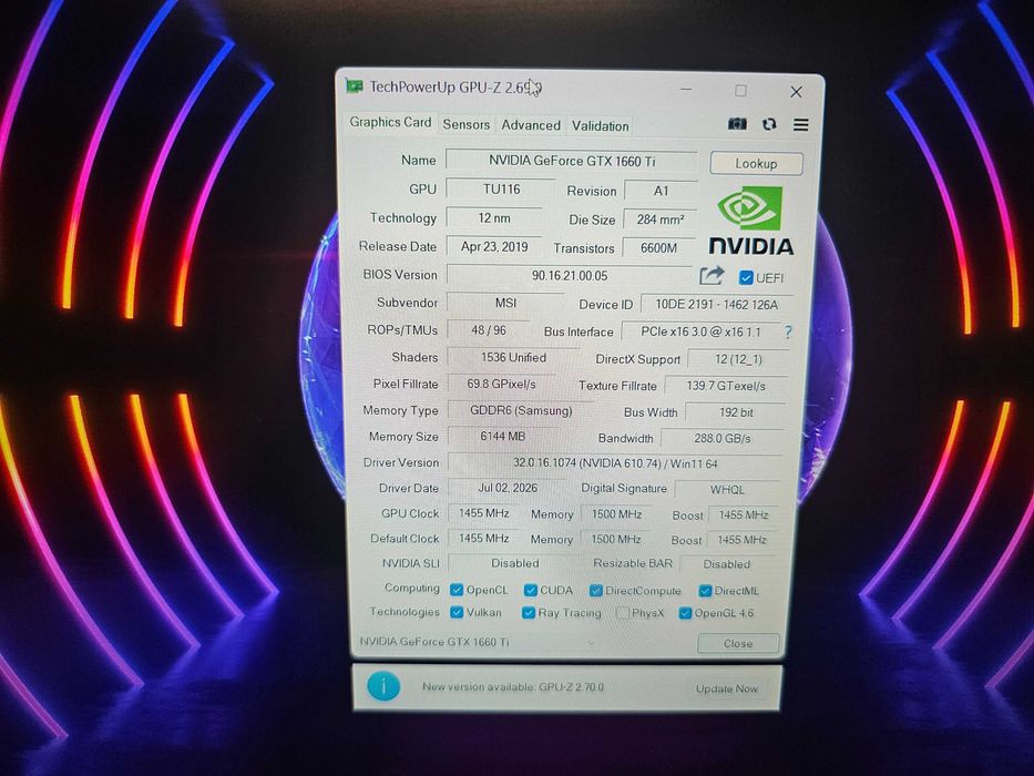Ігровий ноутбук Msi I7 8 gen\GTX1660ti\RAM 16 GB