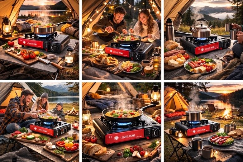 Fogão camping novo + bico adaptador  garrafa