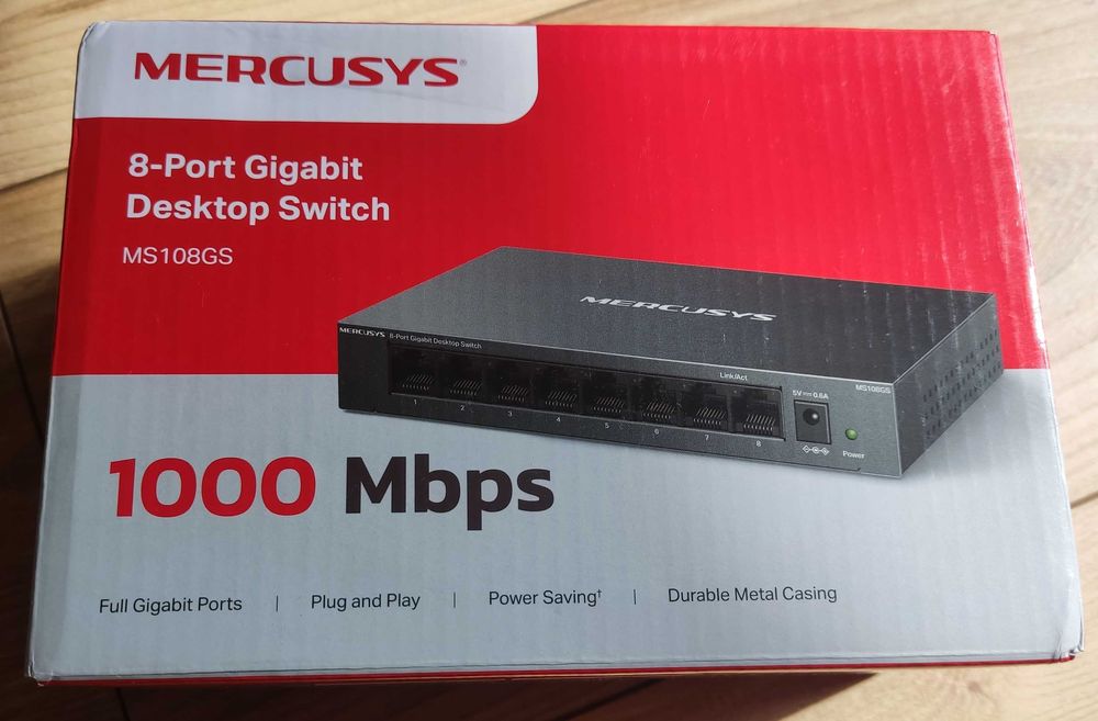SWITCH Mercusys MS108GS 8-Portowy Przełącznik Gigabit Metalowy1000Mbps