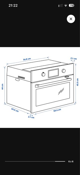 Piekarnik z kuchenką mikrofalową Forneby Ikea.