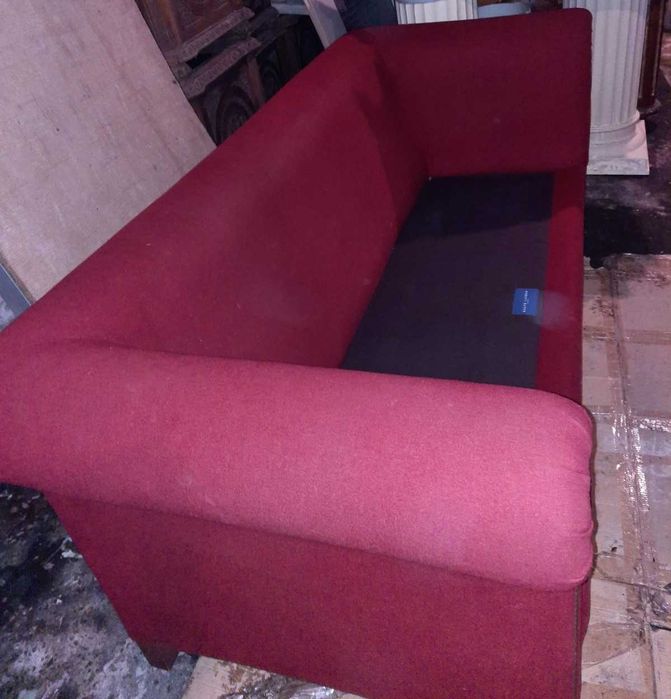 Диван шкіра і тканина / кожа, ткань / Ralph Lauren червоний велюр