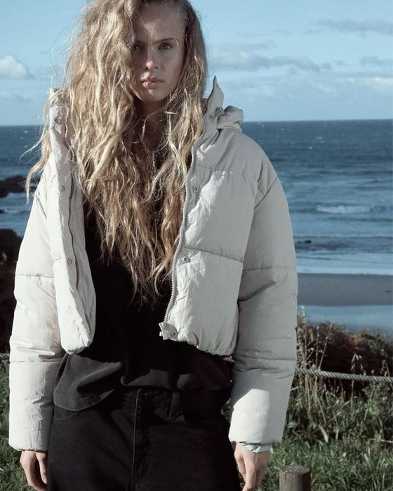 Zara пуффер М, zara пуховик зимова куртка М