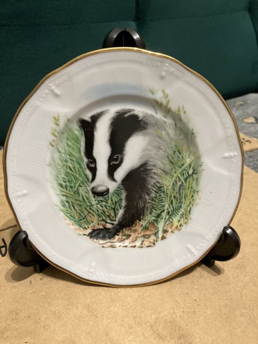 talerze LIMOGES projekt WAKELIN gronostaj borsuk lis