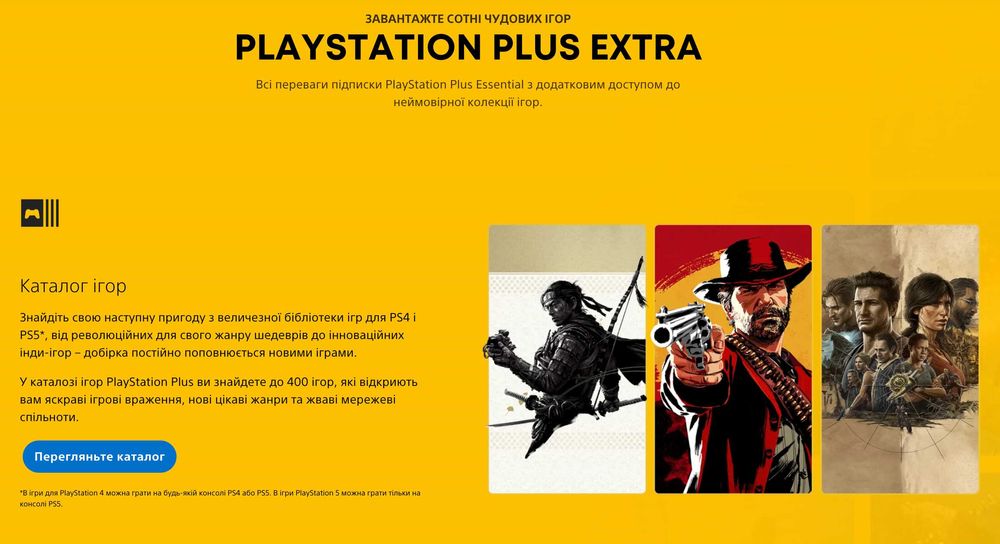 Підписка PlayStation Plus Extra Deluxe PS4/PS5 Premium online