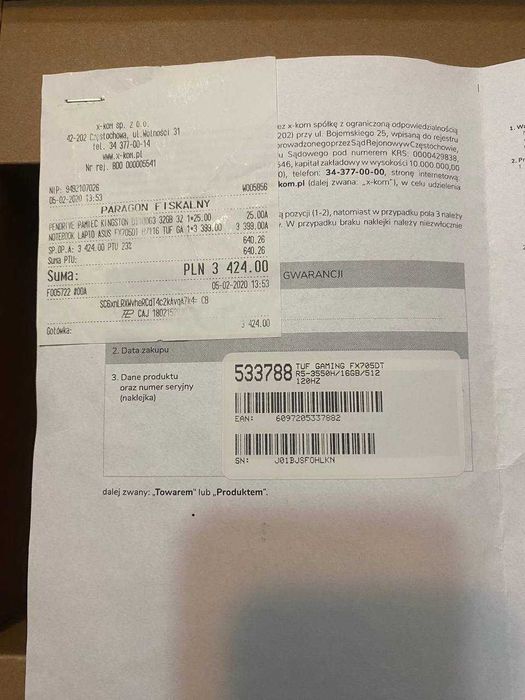 ASUS TUF Gaming FX705DT –16GB RAM, SSD 480GB, GTX 1650