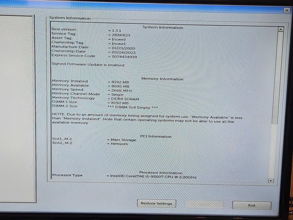 Dell OptiPlex 3070 micro Core i5 2,3 ГГц - SSD 256 ГБ RAM 8 ГБ
