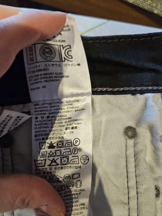 Męskie spodnie Levi's 522 W36 L32 Czarne Jeansy Denim  XL