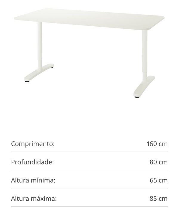 Secretaria IKEA Bekant 160x80, altura ajustavel