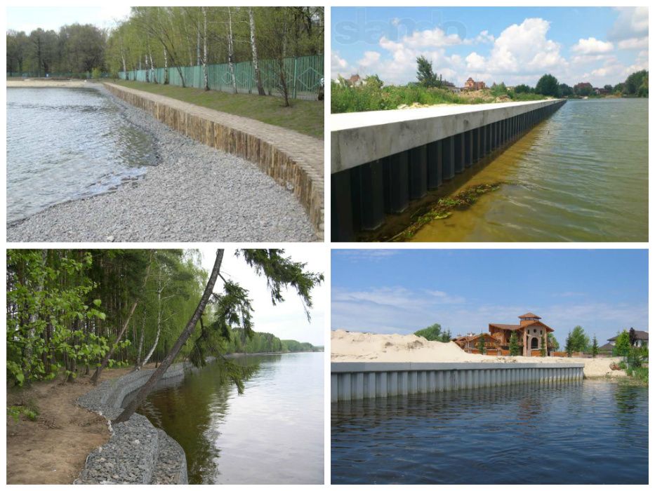 Укріплення берега, пластикові шпунти, ПВХ шпунт, укріплення з пластику