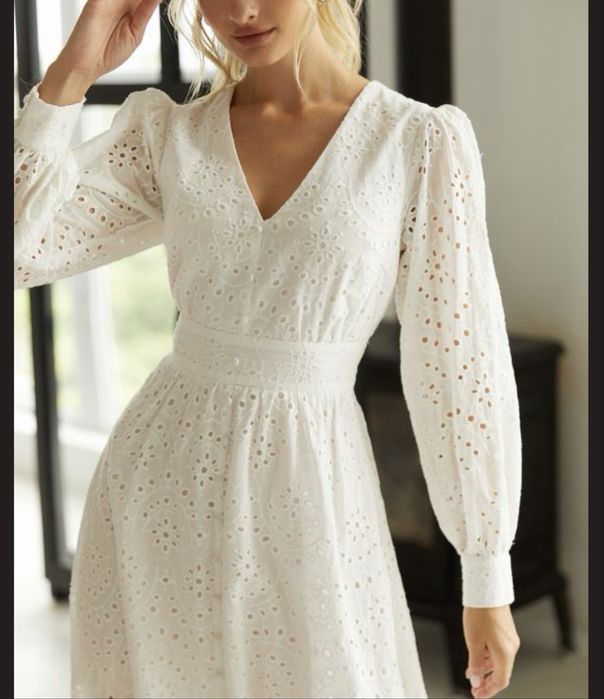 Біла літня бавовняна сукня gepur