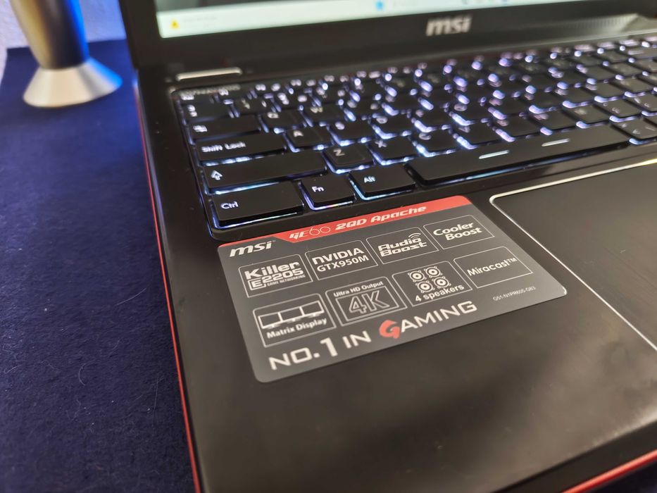 MSI Gaming i7 W11 GTX 950M  16GB RAM SSD 240GB  Bateria Nova